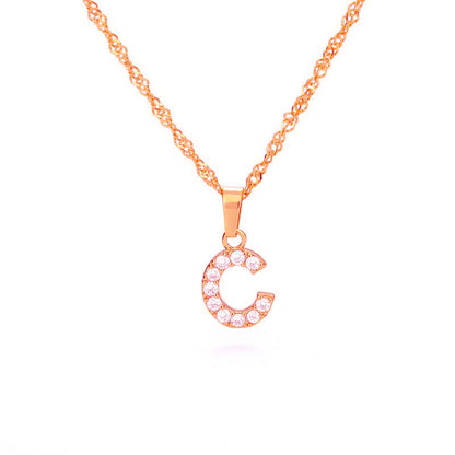 Zirconia letter necklace