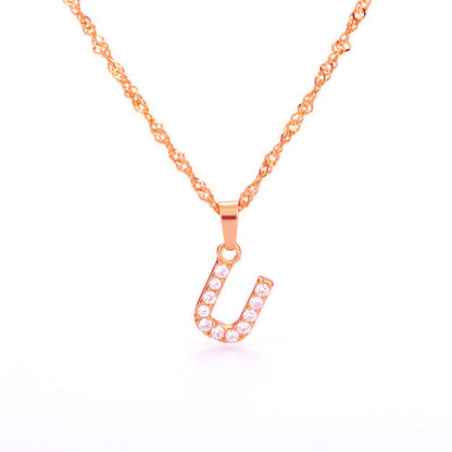 Zirconia letter necklace