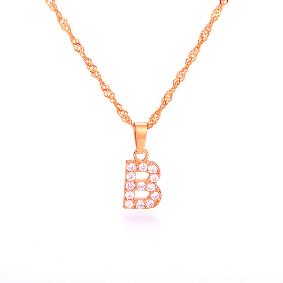 Zirconia letter necklace