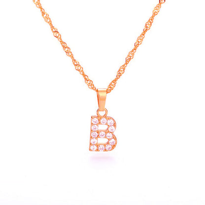 Zirconia letter necklace