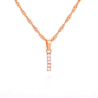 Zirconia letter necklace