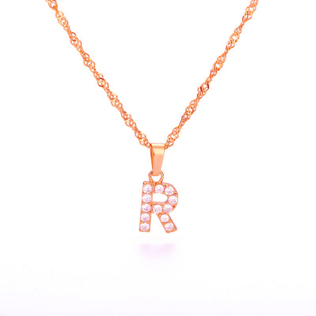 Zirconia letter necklace