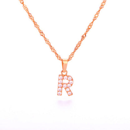 Zirconia letter necklace
