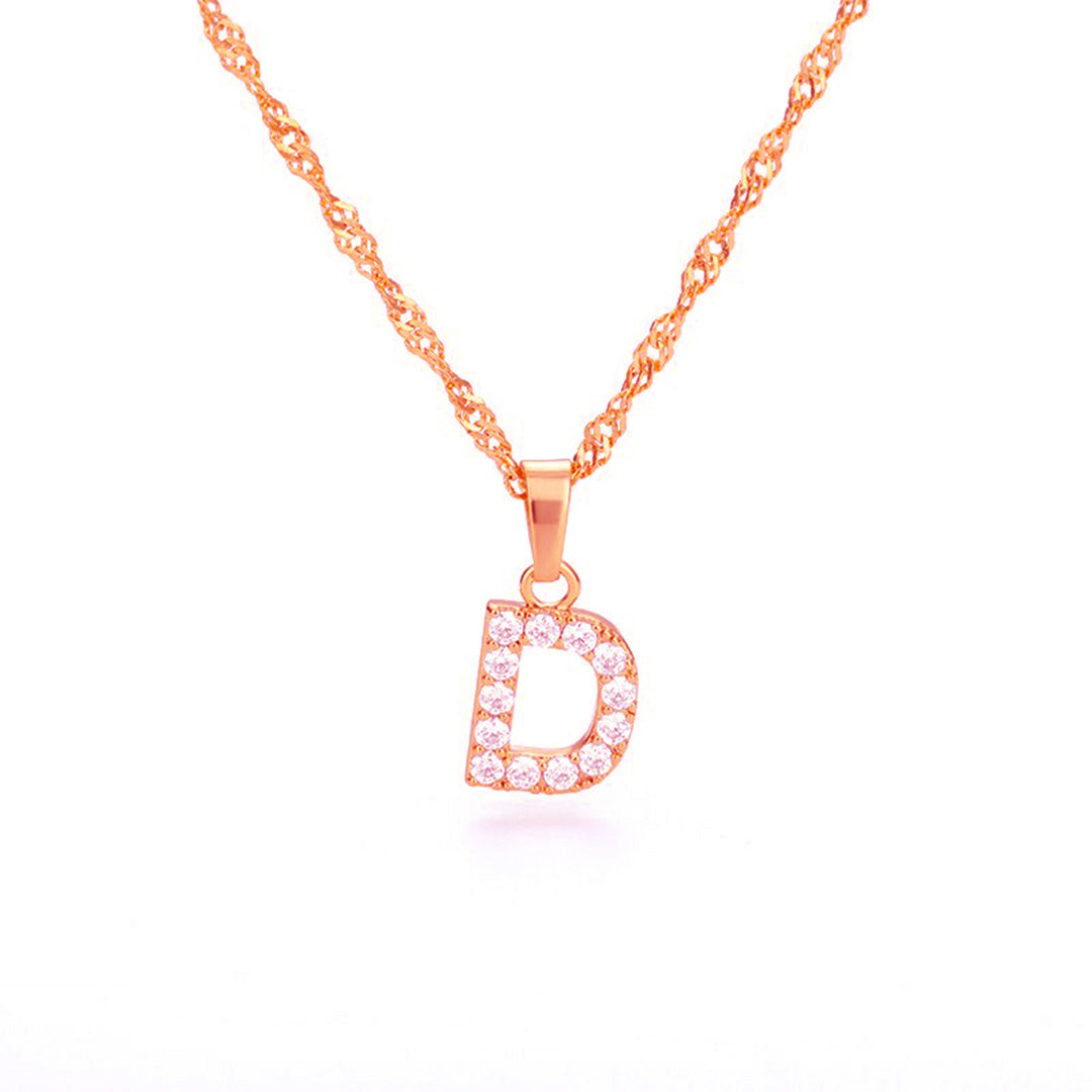 Zirconia letter necklace
