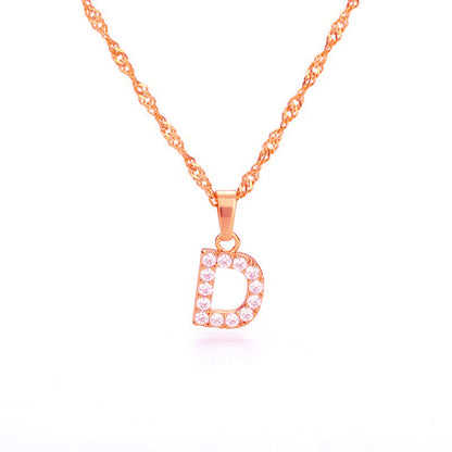 Zirconia letter necklace