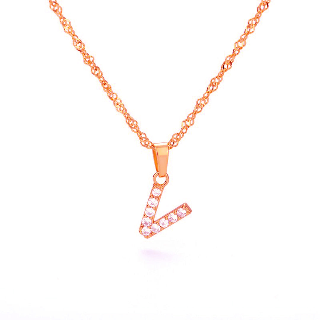 Zirconia letter necklace