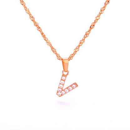 Zirconia letter necklace