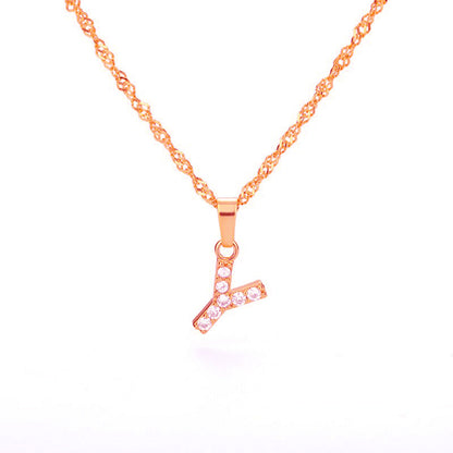 Zirconia letter necklace