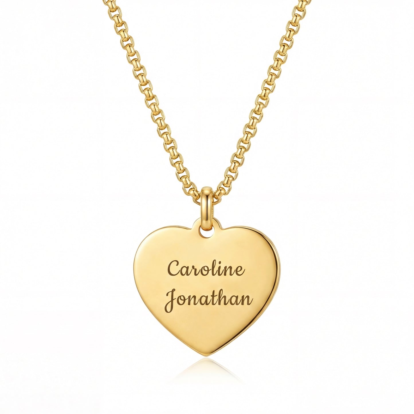 Heart necklace with personalized engraving