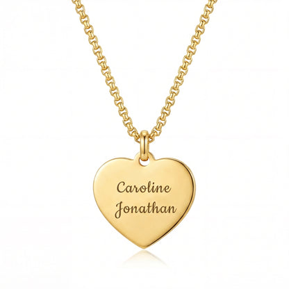 Heart necklace with personalized engraving