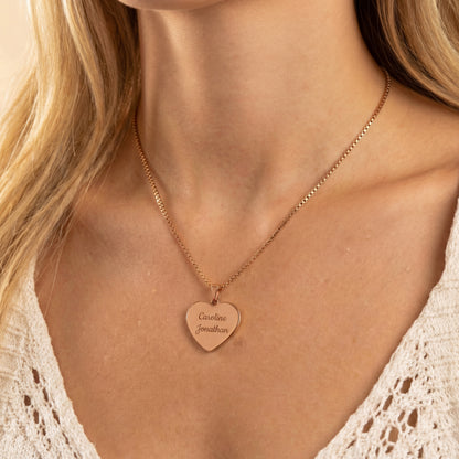 Heart necklace with personalized engraving