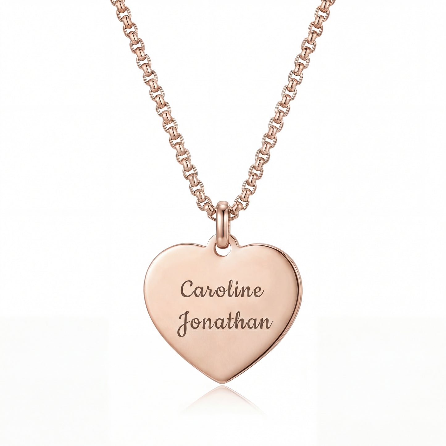 Heart necklace with personalized engraving