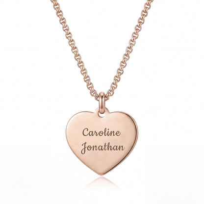 Heart necklace with personalized engraving