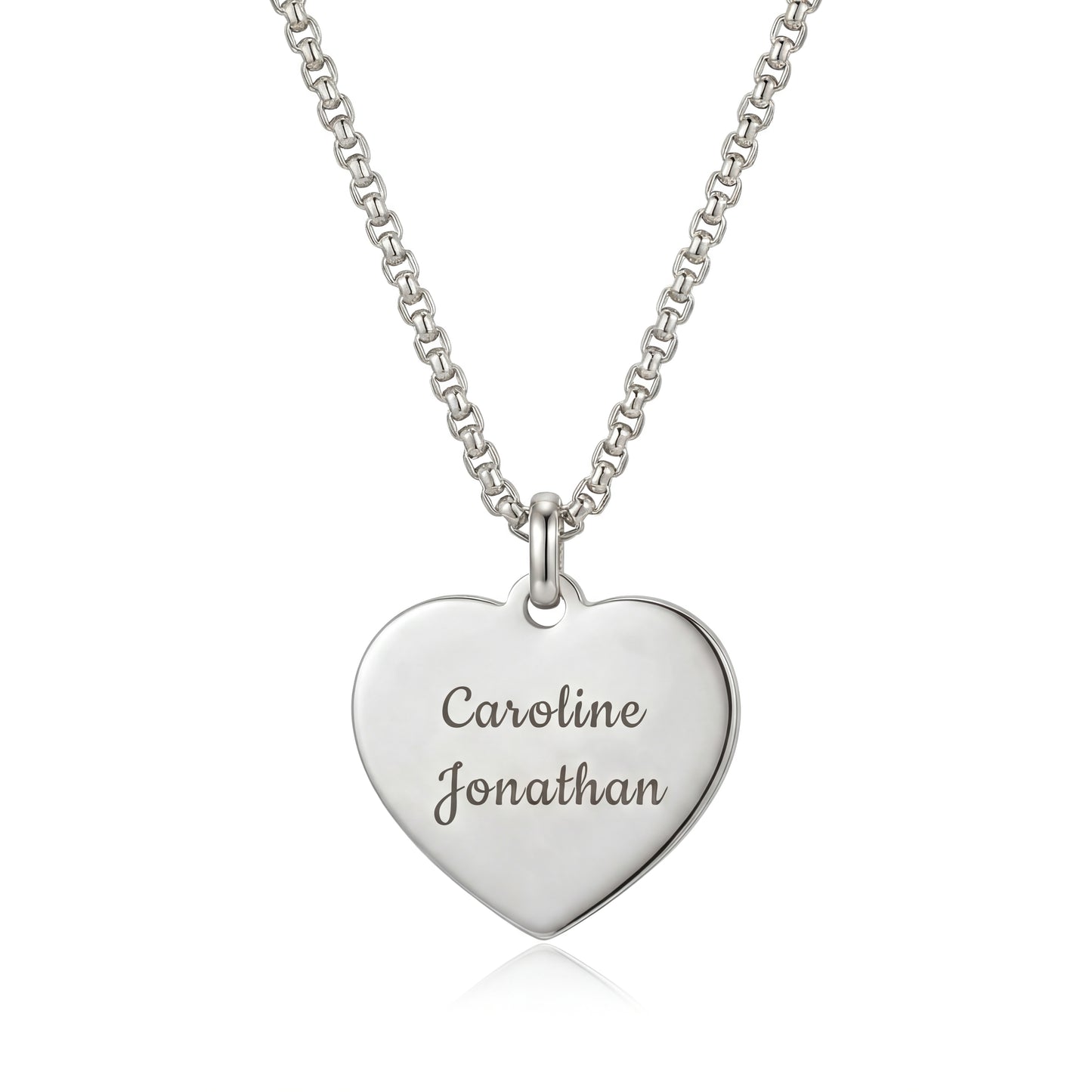Heart necklace with personalized engraving