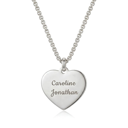 Heart necklace with personalized engraving