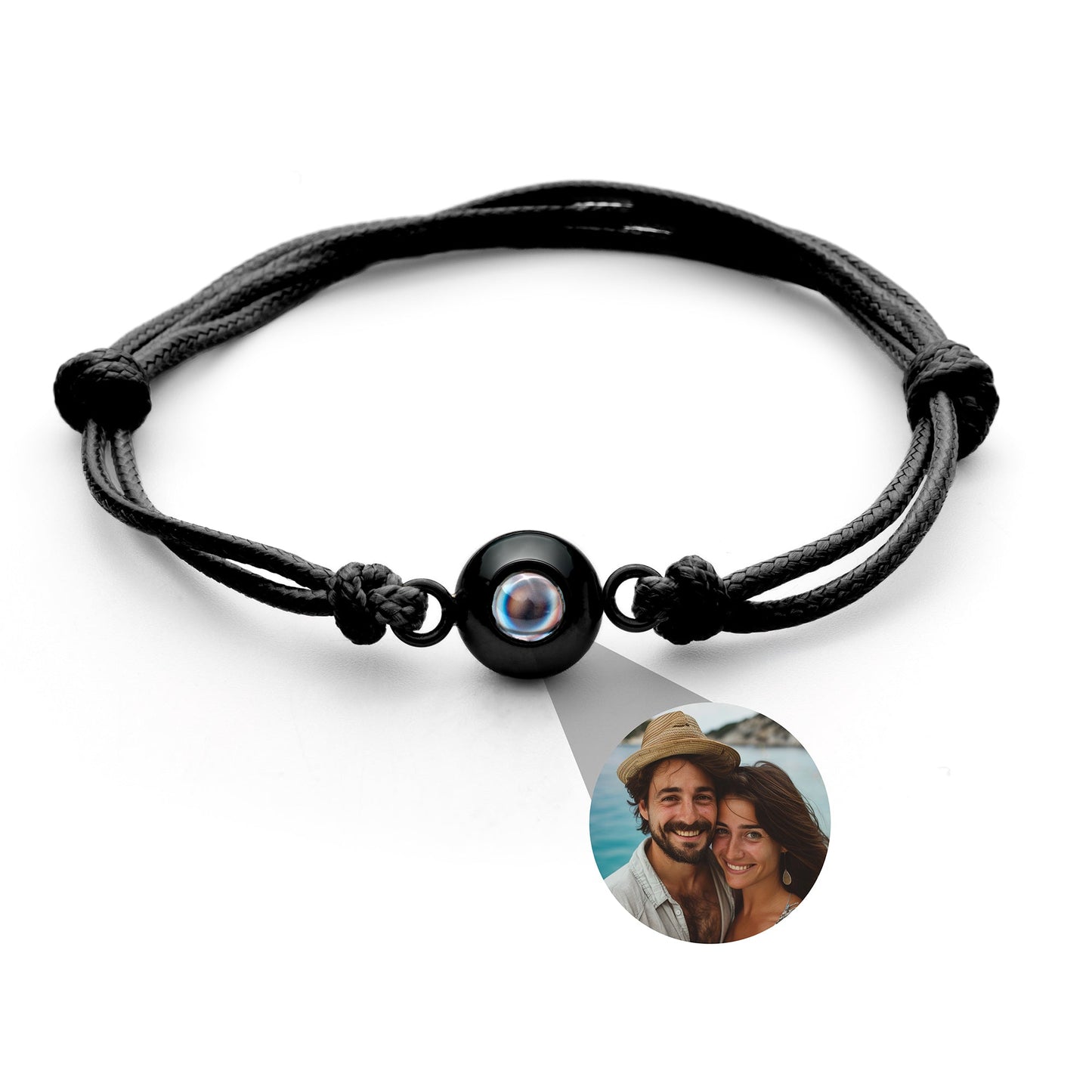 Personalized photo bracelet with your photo - Marine knot