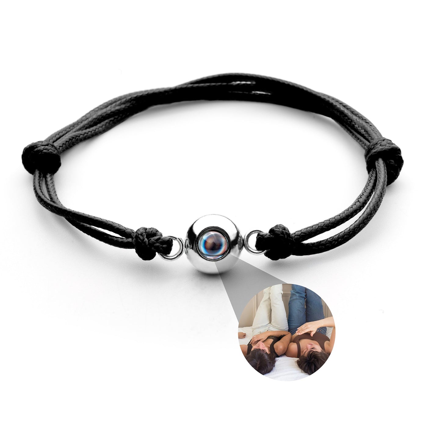 Personalized photo bracelet with your photo - Marine knot
