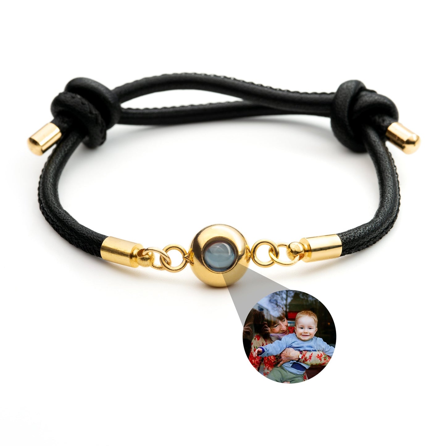 Personalized photo bracelet with your photo - leather