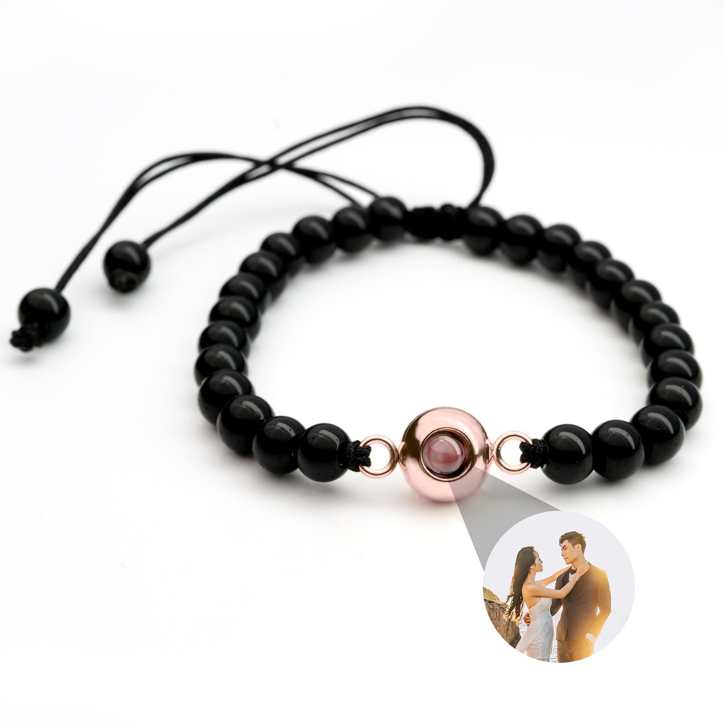 Personalized photo bracelet with your photo - Pearls