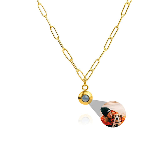 Personalized photo necklace - Paperclip chain
