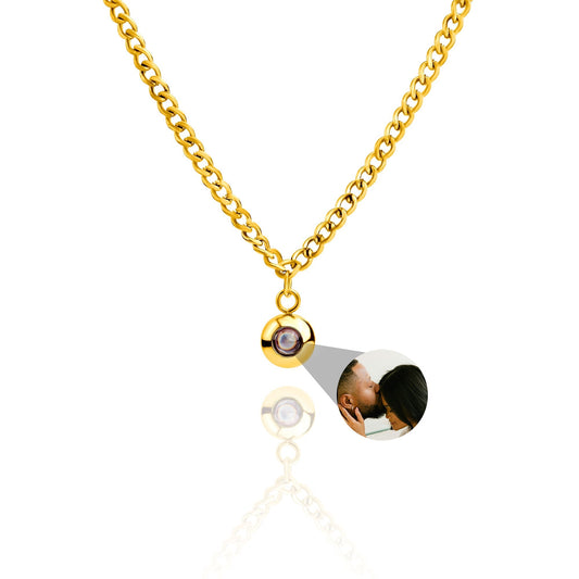 Personalized photo necklace - Cuban chain