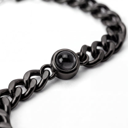 Personalized photo bracelet with your photo - Cuban chain