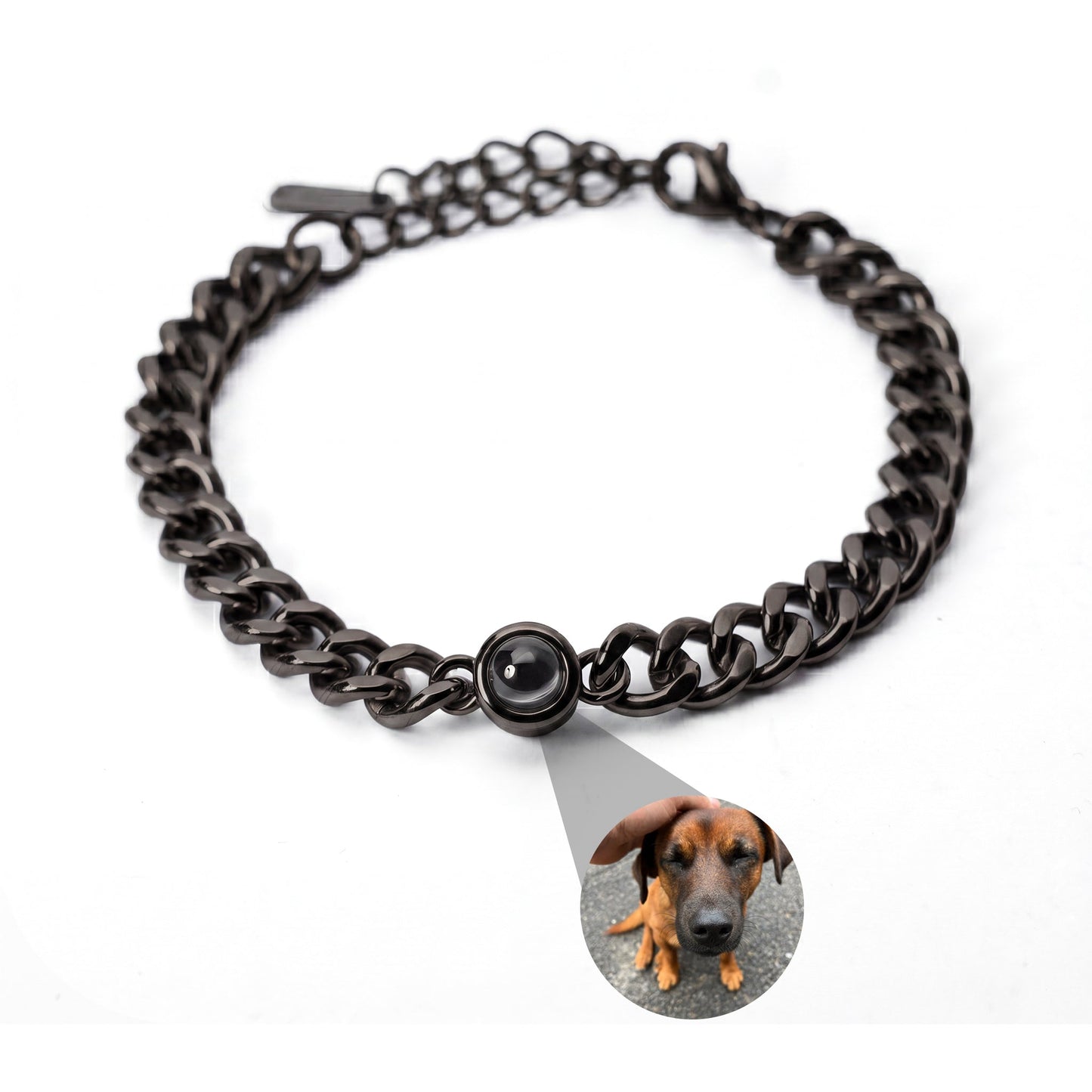 Personalized photo bracelet with your photo - Cuban chain