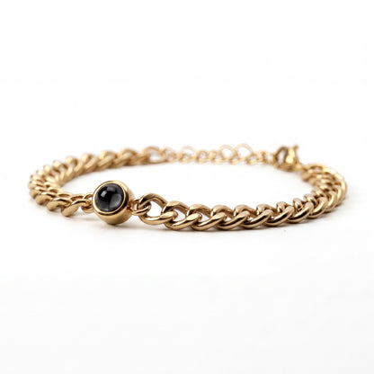 Personalized photo bracelet with your photo - Cuban chain