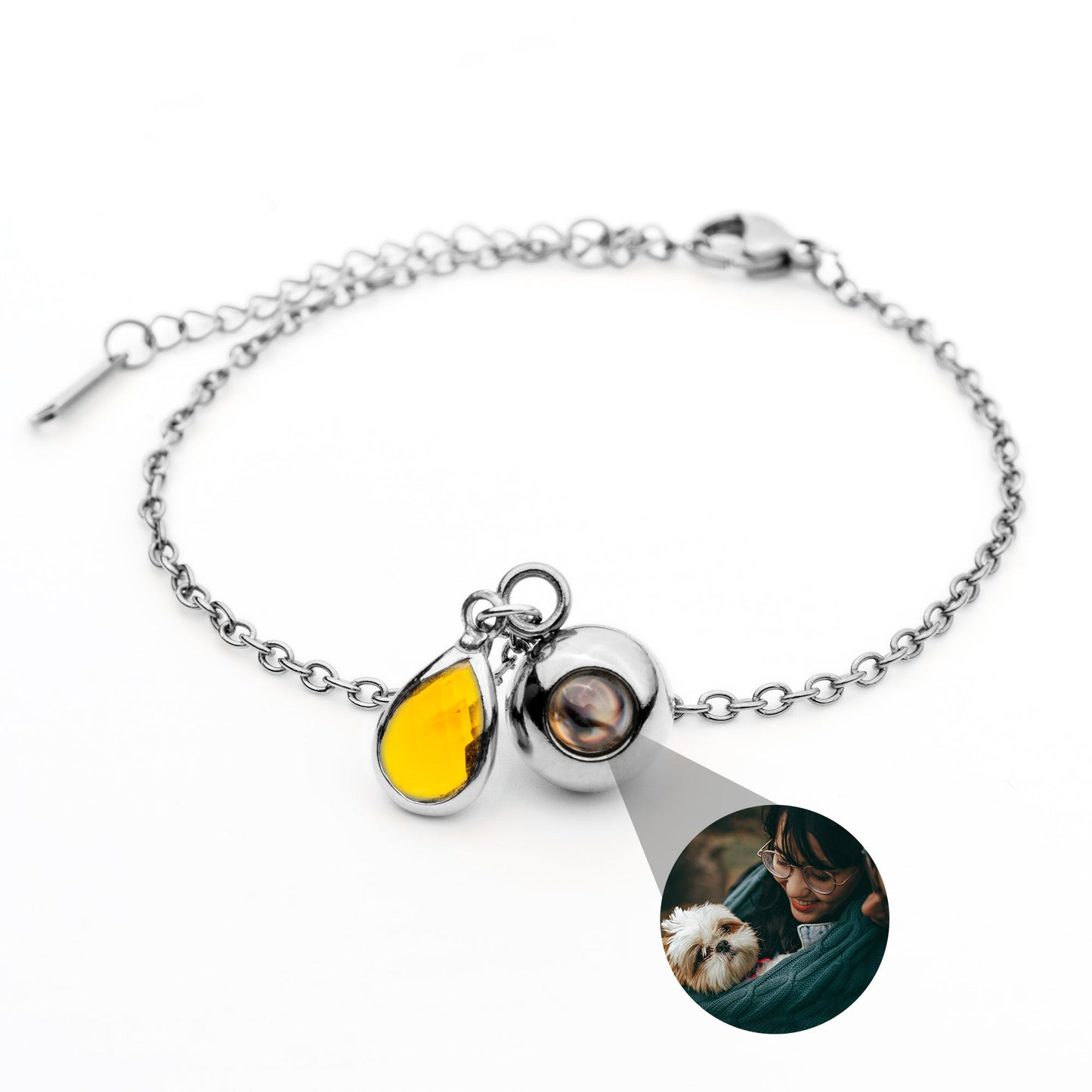 Personalized photo bracelet with your photo - Birthstone