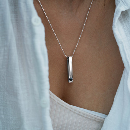 Personalized photo necklace - Bar Ballchain