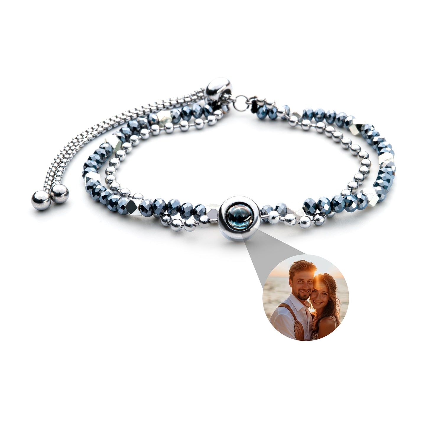 Personalized photo bracelet with your photo - Crystal