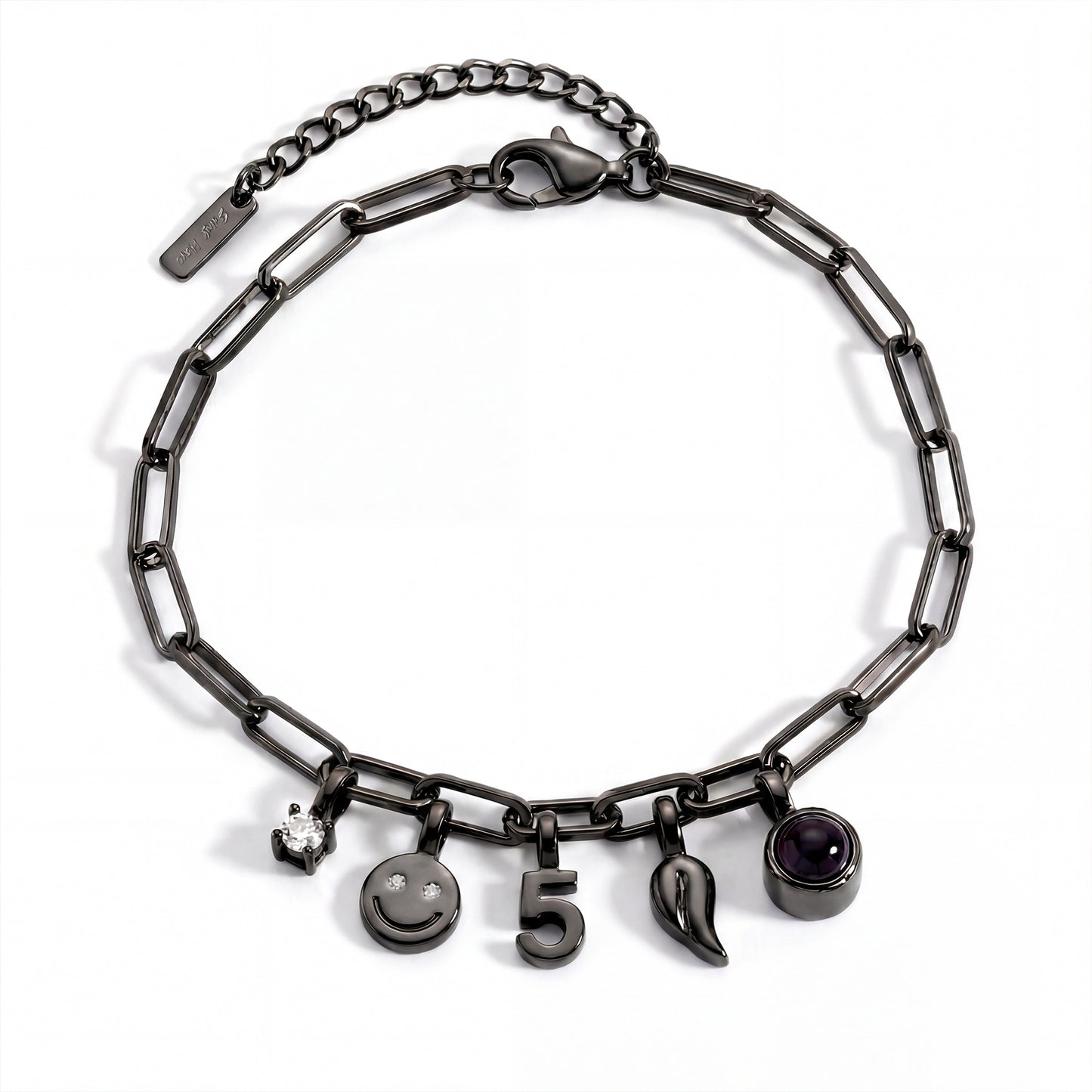 Personalized Charm Bracelet - Paperclip