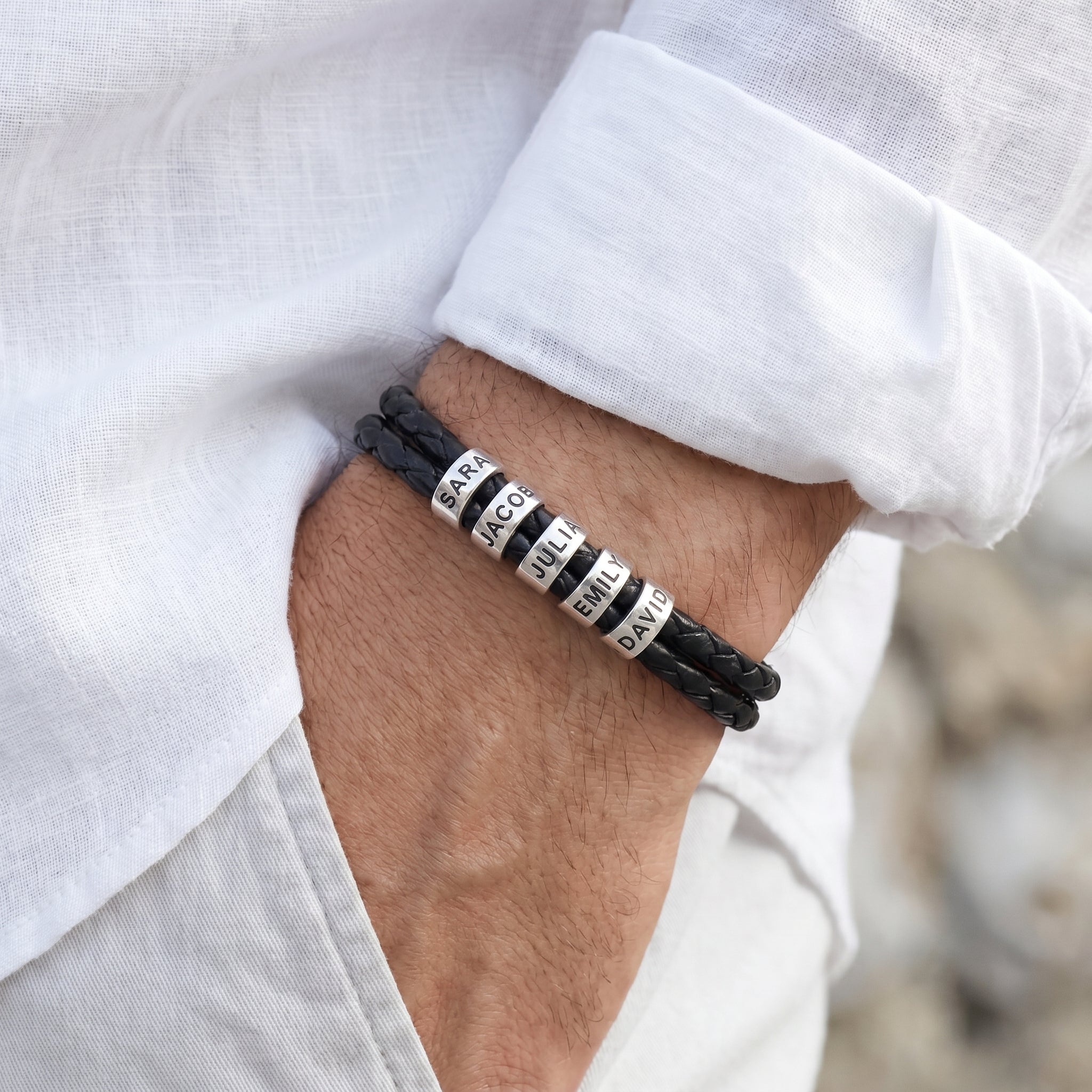 Leather Bracelet with Engraving – Personalized | Stanb – Stanbarry USA