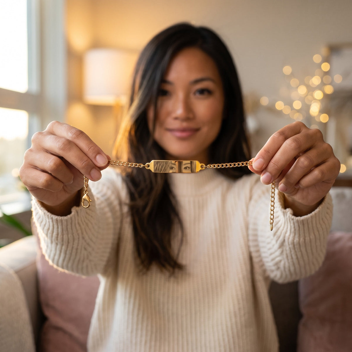 Gold eye bracelet as a personal gift