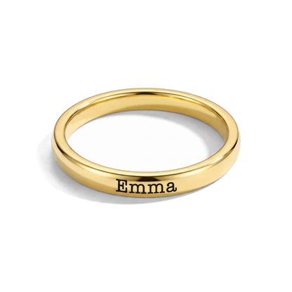 Tiny Stackable Name Ring – Gold – 1 ring