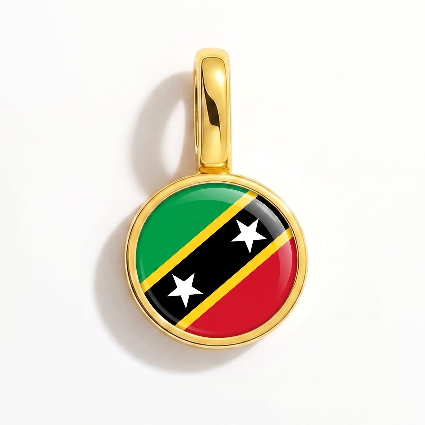 Flag charm Saint Kitts and Nevis – rectangular gold