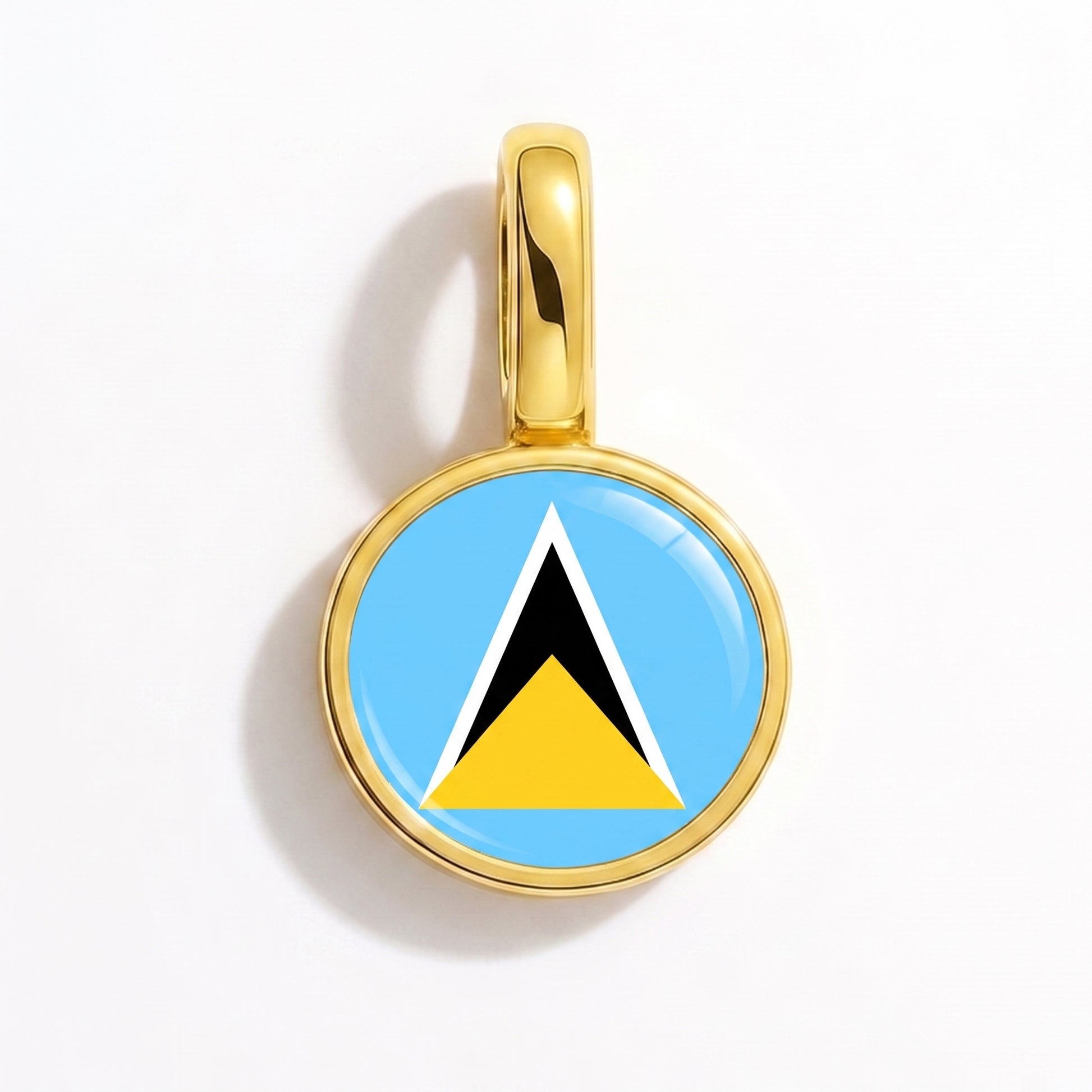 Flag charm Saint Lucia – round gold