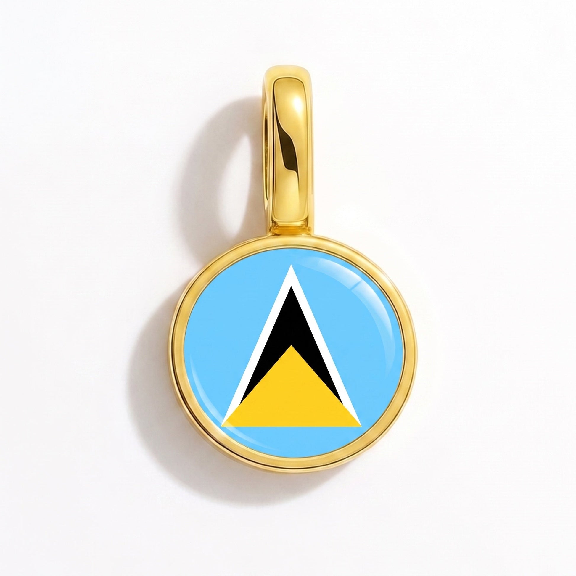 Flag charm Saint Lucia – rectangular gold