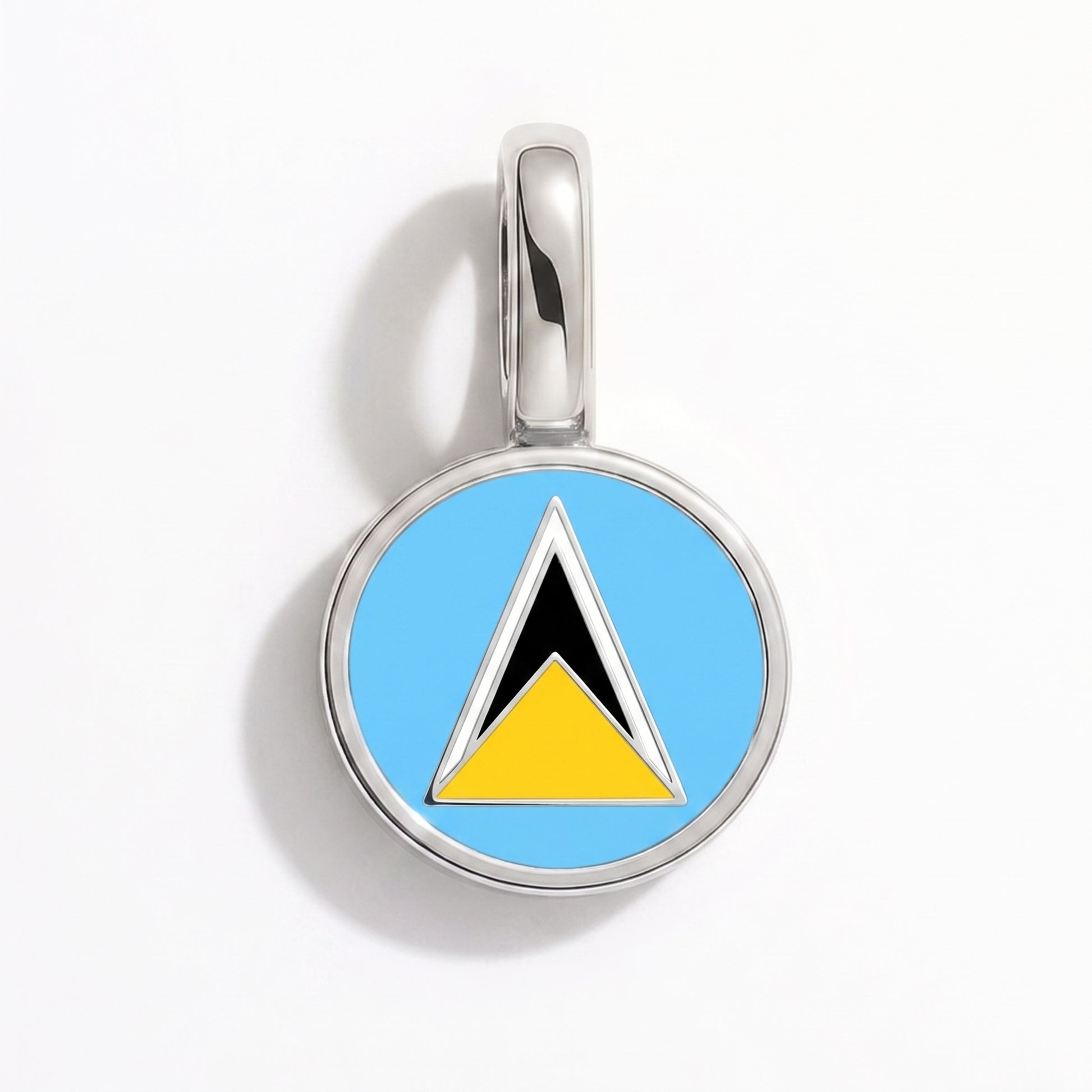 Flag charm Saint Lucia – round silver