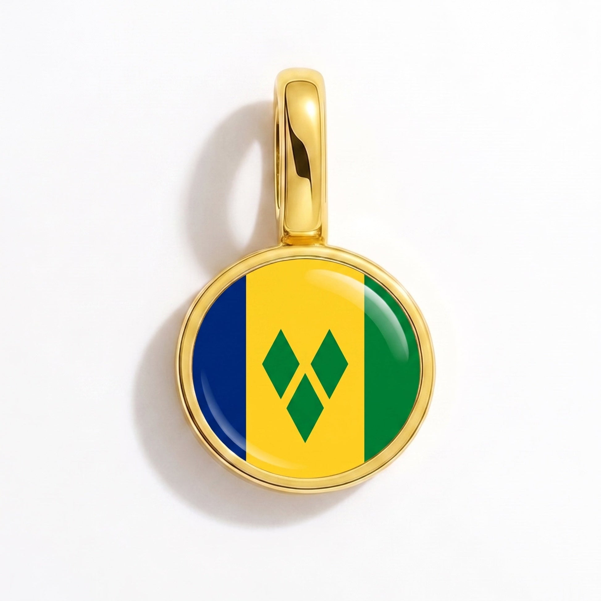 Flag charm Saint Vincent and the Grenadines – rectangular gold