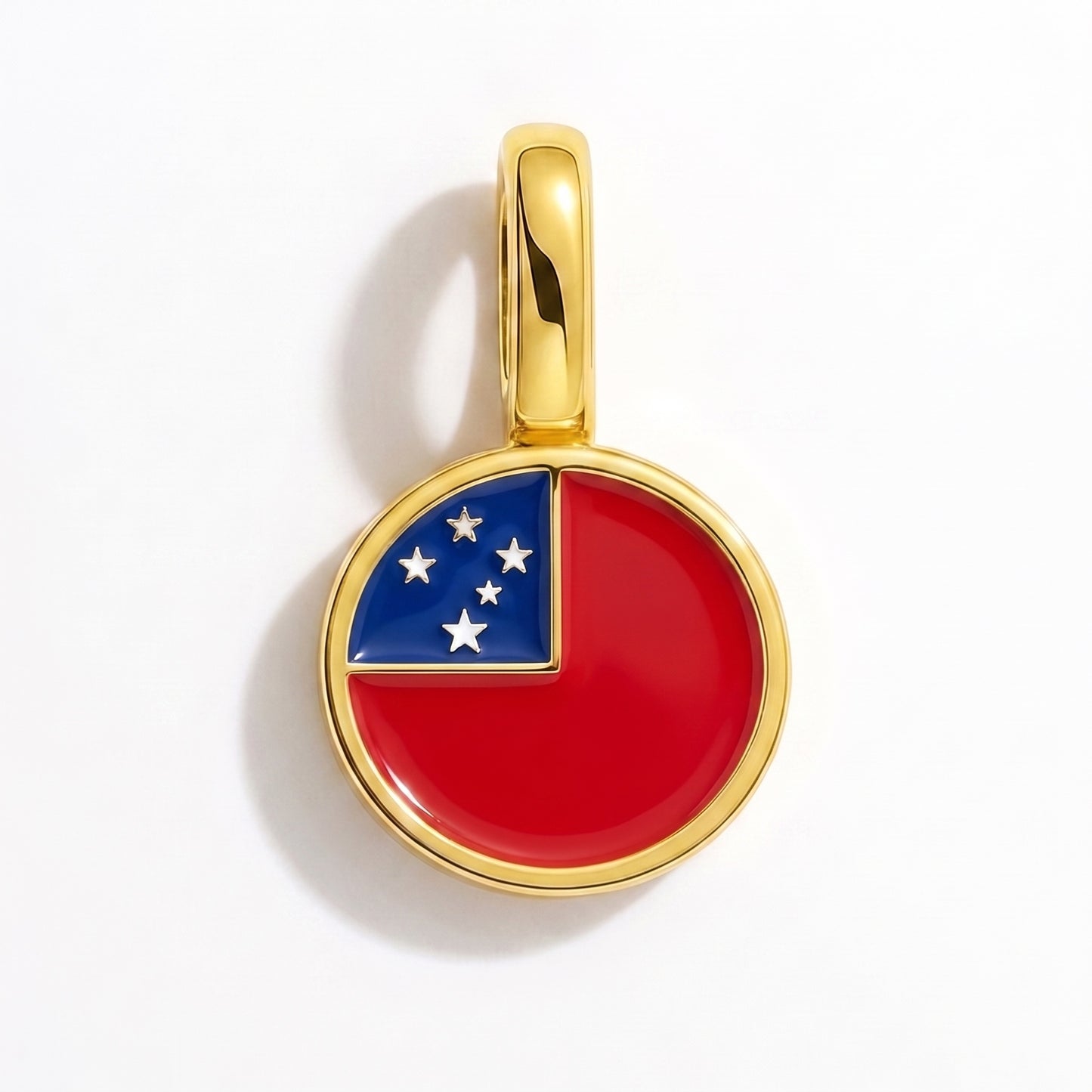 Flag charm Samoa – round gold