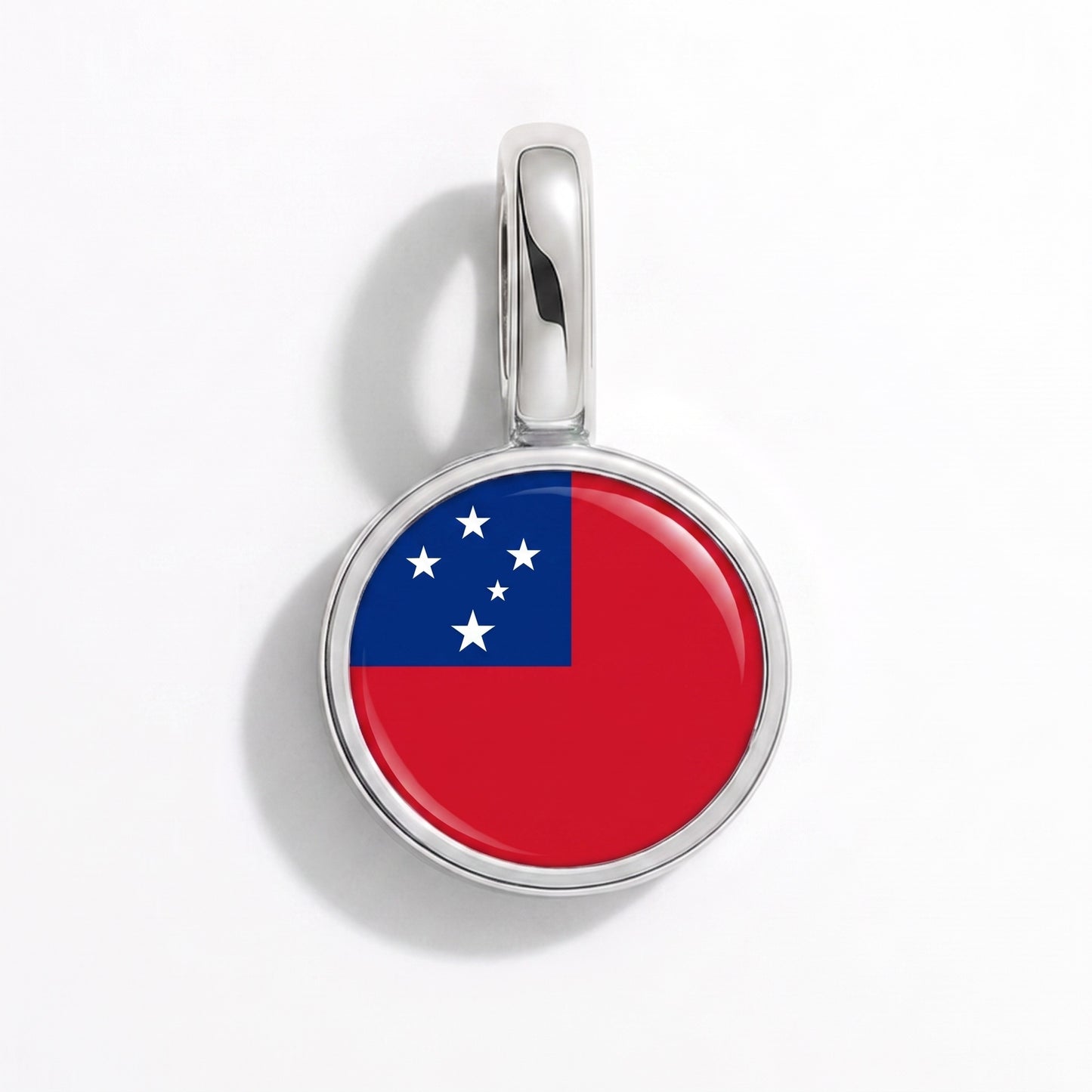 Flag charm Samoa – round silver