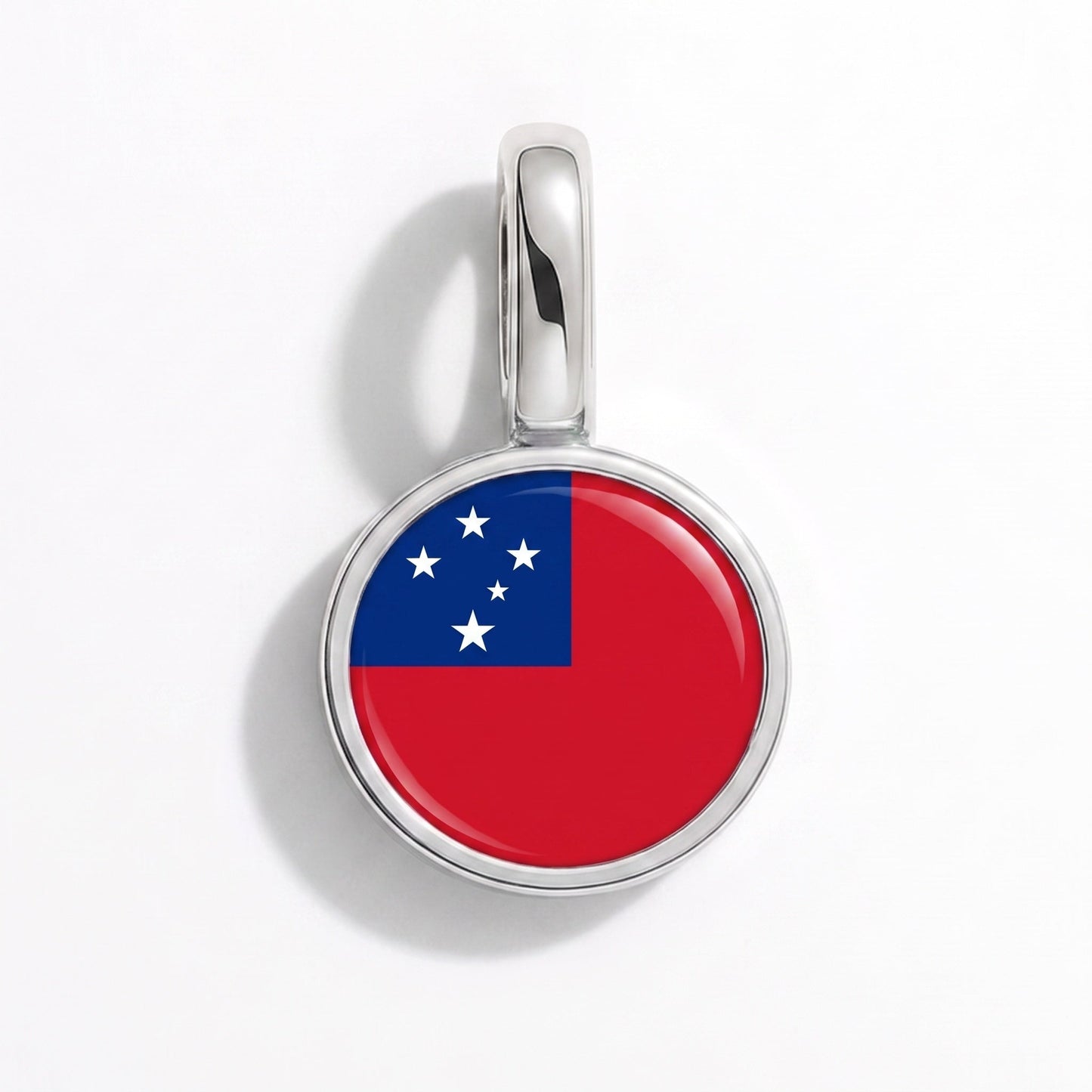 Flag charm Samoa – rectangular silver