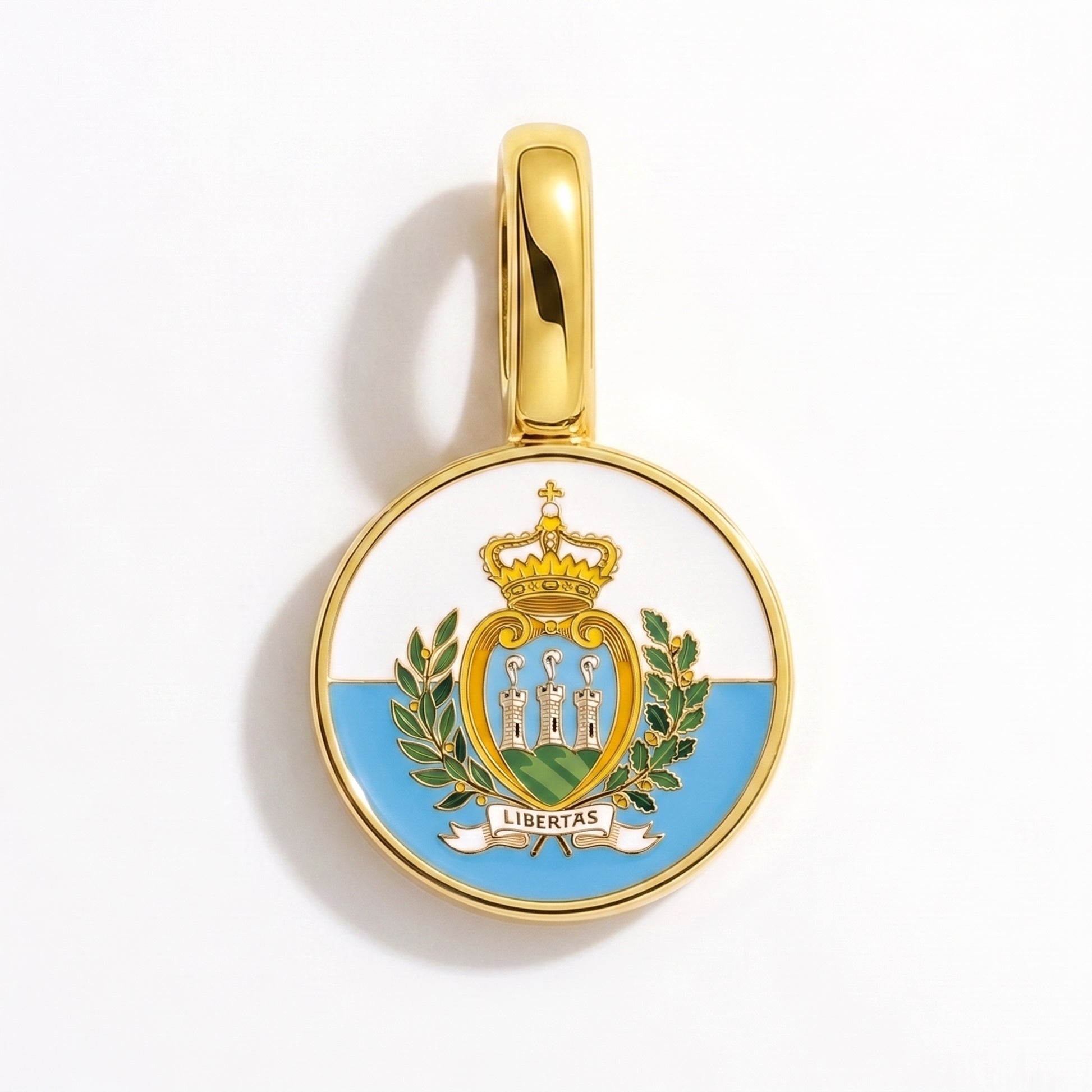 Flag charm San Marino – round gold