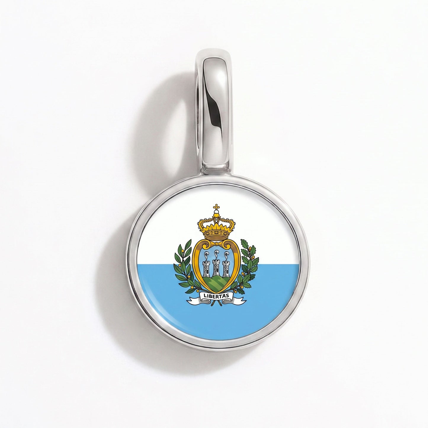 Flag charm San Marino – rectangular silver
