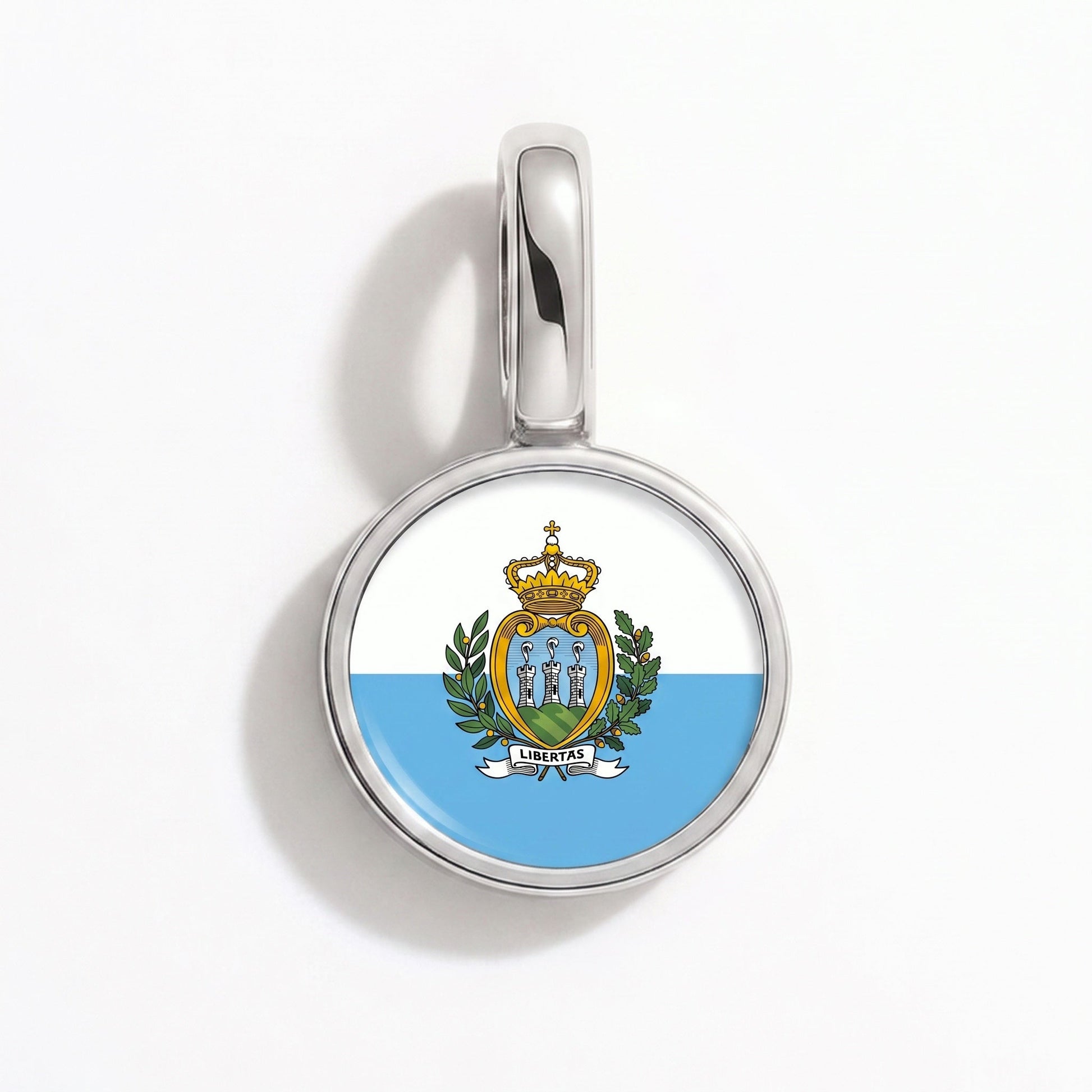 Flag charm San Marino – rectangular silver