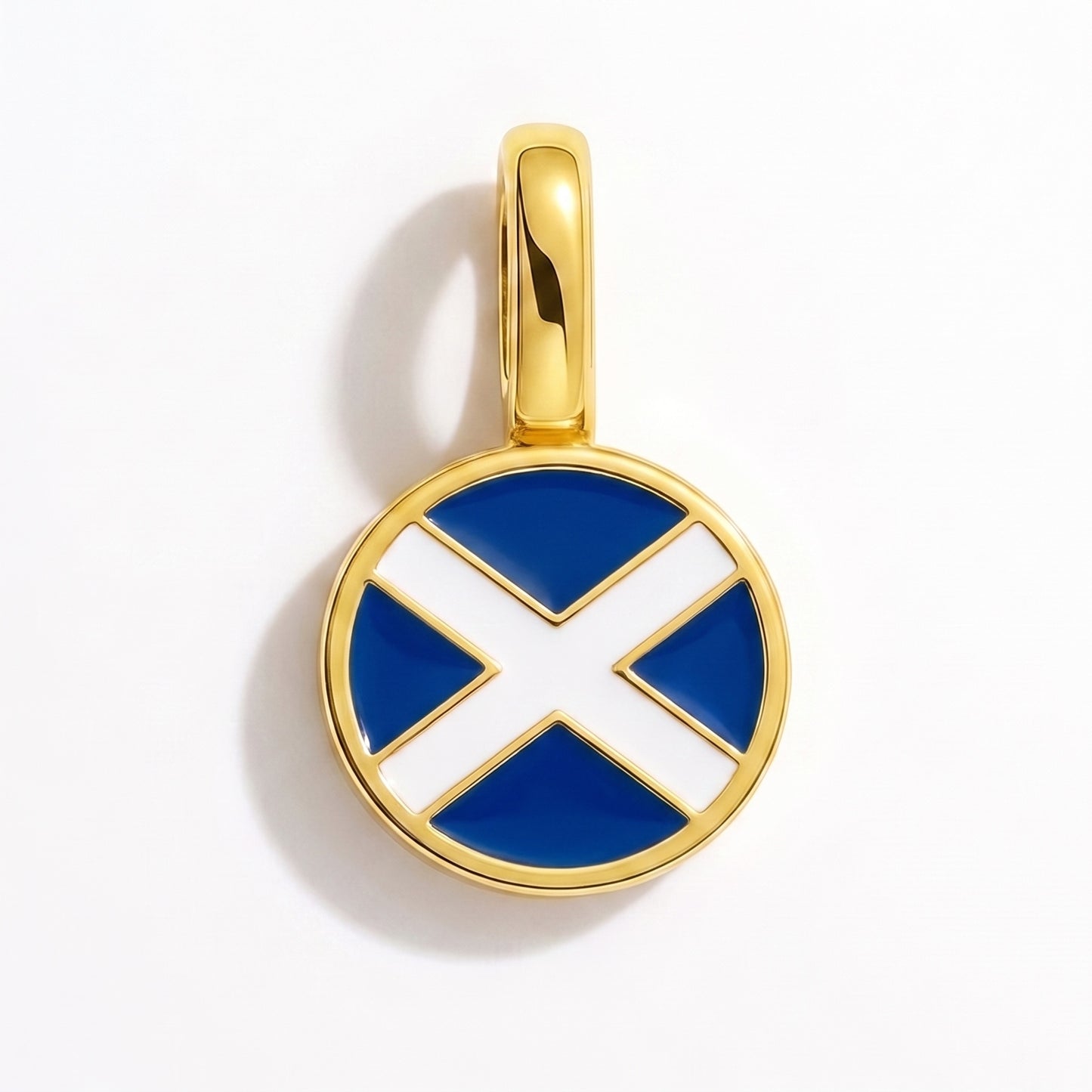 Flag charm Scotland – round gold