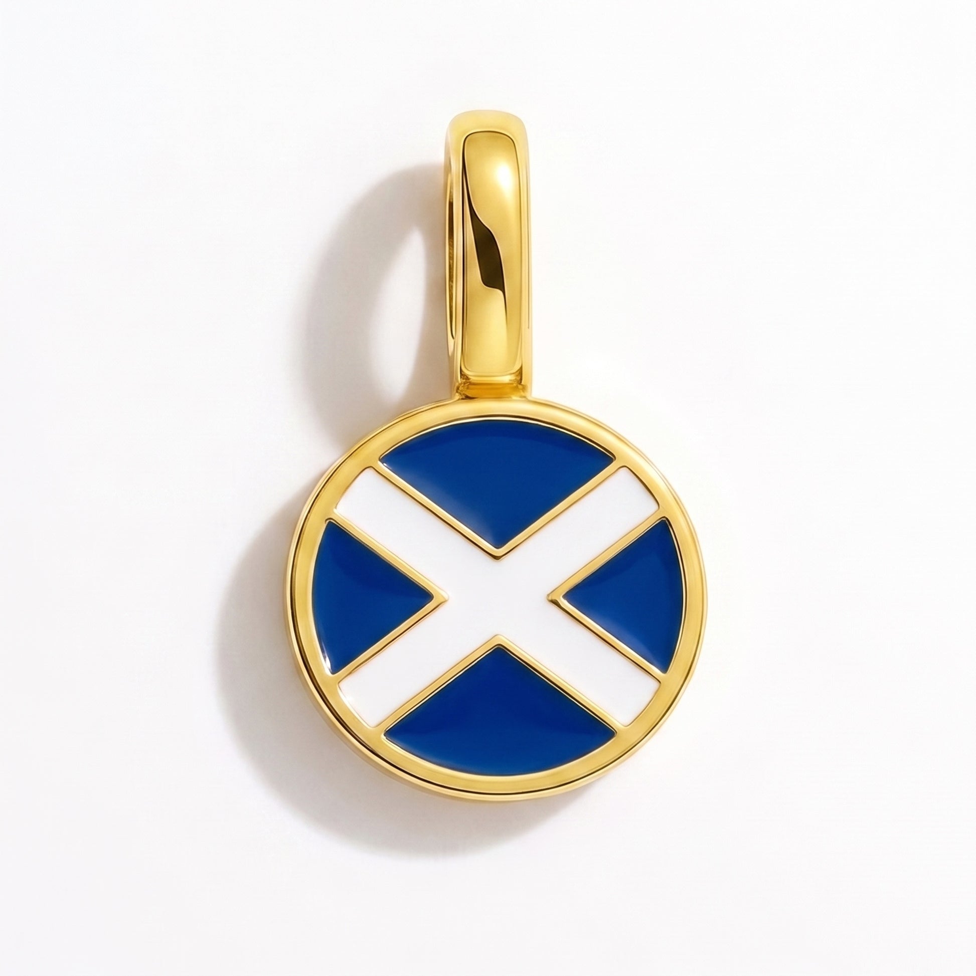 Flag charm Scotland – round gold