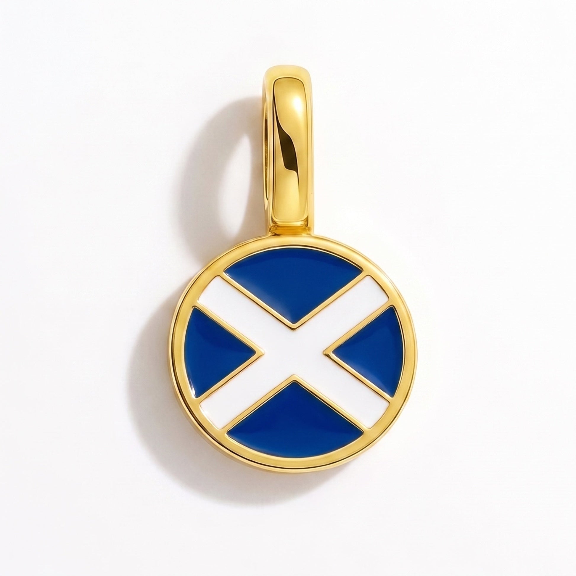Flag charm Scotland – rectangular gold