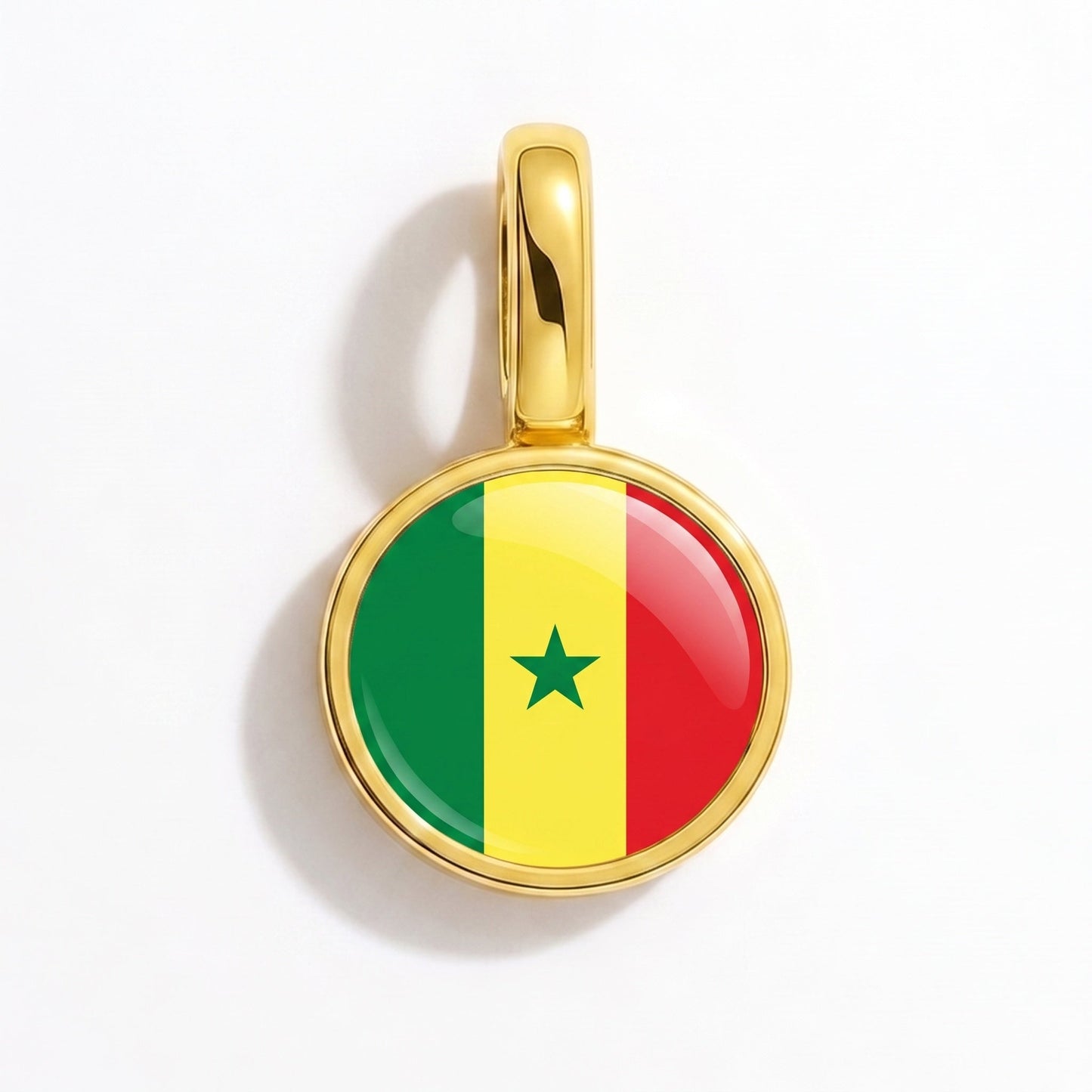 Flag charm Senegal – rectangular gold